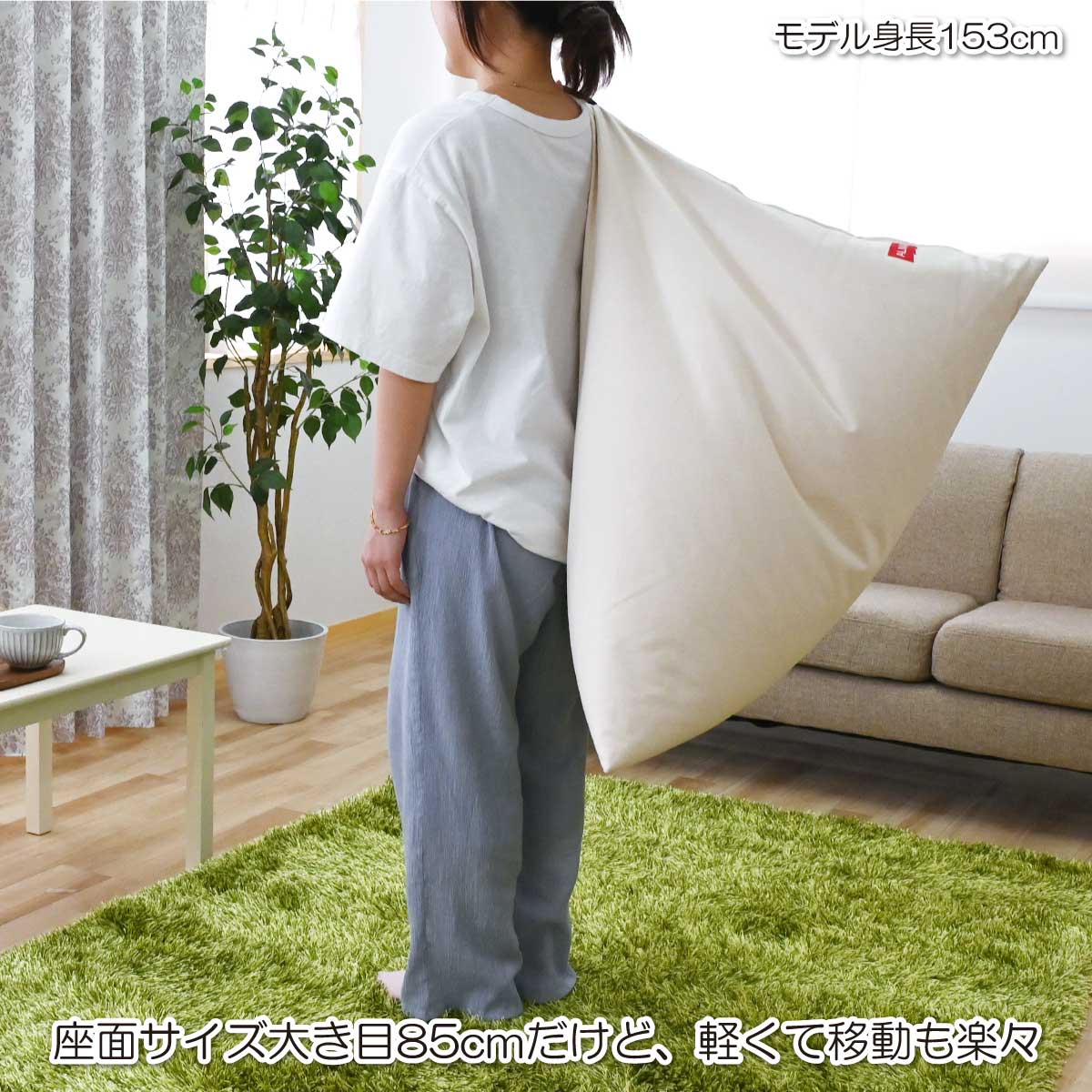 安心の日本製!ナチュラルテイストなビーズクッション トルテ