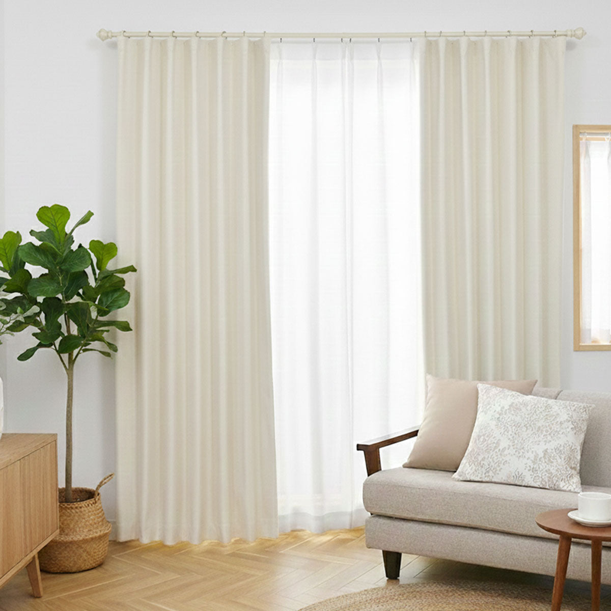 【ロッド】麻調のザックリ感を織で再現した人気のカーテン 様々なインテリアにマッチするロングセラー商品 ｜完全遮光｜【ct】