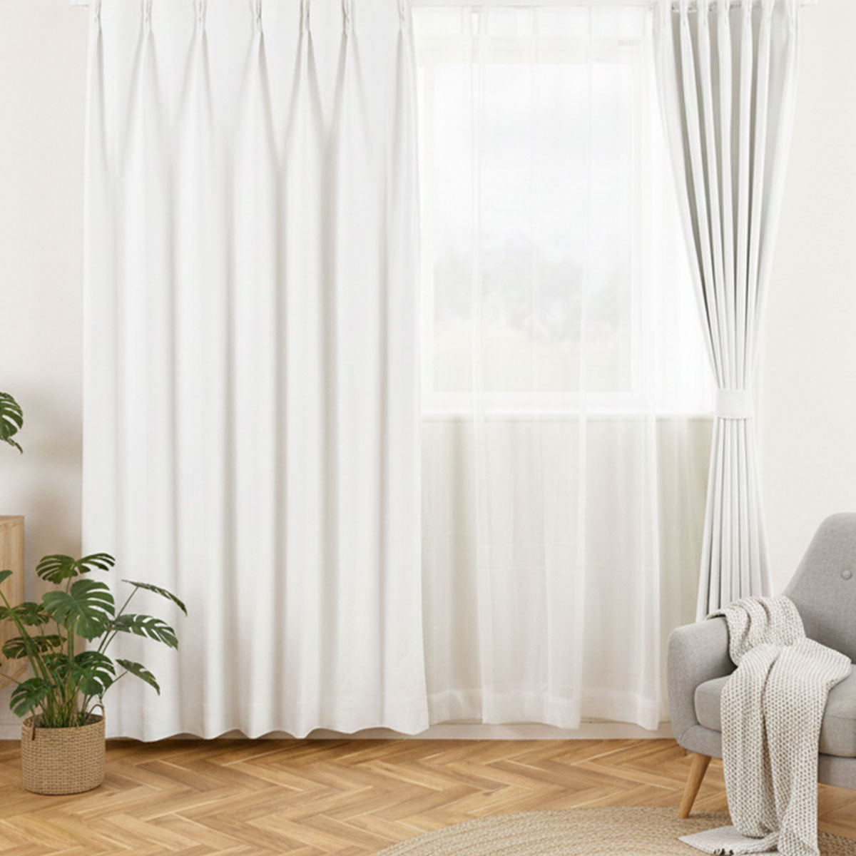 【ロッド】麻調のザックリ感を織で再現した人気のカーテン 様々なインテリアにマッチするロングセラー商品 ｜完全遮光｜【ct】